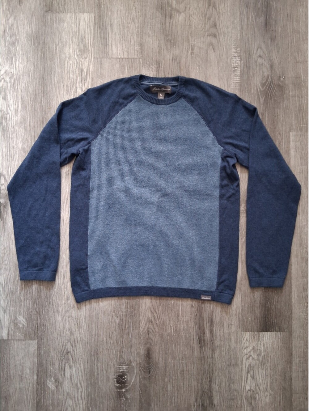 Eddie Bauer Mens M Cotton/Wool Textured Waffle Knit Long Sleeve Pullover Sweater